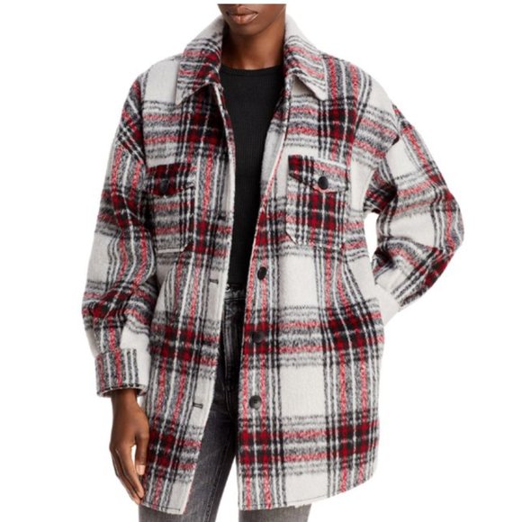 Shacket BAGATELLE.NYC Plaid Long Sleeve Jacket Small Nwt - Picture 1 of 8